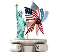 Yhsioaklo Spinner de Viento,250° Patriótico con Hélice,Molinos De Viento para Jardín con Diseño De Bandera Americana | para Decoración Estacional En Porche Césped Terraza Piscina Y