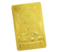 Yhsioaklo Tarjeta de la suerte "Dios de la riqueza", tarjeta china "Dios de la riqueza", tarjeta tradicional china de oro para coleccionar, tarjeta de talismán de oro para amigos de la familia
