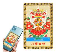 Yhsioaklo Tarjeta de oro de Dios de la Riqueza Chino Dios de la Riqueza - Tarjeta coleccionable tradicional de Dios de la Riqueza, tarjeta talismán de riqueza, entrada, estudio, decoración de mesita