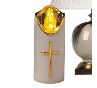 Yhsioaklo Velas eléctricas parpadeantes - Luz de tumba | Velas que funcionan con pilas, acrílico sin llama, pilar móvil, móvil, candelabros LED de real para iglesias, mesitas de noche, sala