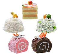YHSKJCD 5 Pcs Simulación de Pastel, Pasteles Artificiales De Pastel de Comida Artificial Modelo Accesorios Decorativos para Decoración, Postres Realistas de Simulación para Decoración del Hogar