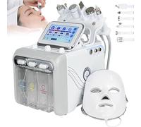 YhsPkAh Máquina De Belleza Facial con Oxígeno E Hidrógeno De 350W | Máquina De Hidrógeno Profesional 7 En 1 con 6 Sondas Y 1 Mascarilla | Pantalla Táctil De 7 Pulgadas A