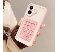 Yhsvie Funda Transparente para iPhone 16 Plus Ultrafina Carcasa Ventosa Extraíble Silicona Case Clear Suave Resistente TPU Bumper Cover - Rosa
