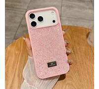 Yhsvie Glitzer Hülle für iPhone 16 Plus HandyHülle Ultradünn Silikon Schutzhülle Bling Diamant Stoßfest TPU Bumper Case Glitter Mädchen Elegant Kameraschutz Cover für iPhone 16 Plus-Rosa