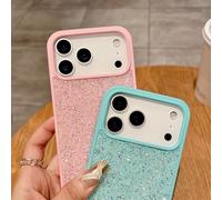 Yhsvie Glitzer Hülle für iPhone 16 Pro Max HandyHülle Ultradünn Silikon Schutzhülle Bling Diamant Stoßfest TPU Bumper Case Glitter Mädchen Elegant Kameraschutz Cover für iPhone 16 Pro Max-Rosa
