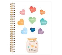 Yhtrg I Am - Cuadernos inspiradores en espiral, cuaderno bohemio de afirmación del corazón, diarios motivacionales para escribir, suministros de oficina de terapia, regalos de aliento positivo para