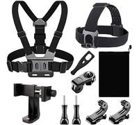 YHTSPORT Arnés de Pecho Soporte de Pecho, Arnés de Cabeza para Action CAM, Arnés de Soporte de Teléfono + Correa de Cabeza Compatible con GoPro y Otras Cámaras de Acción
