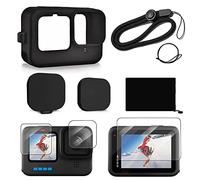 YHTSPORT Funda de Silicona para Gopro Hero 12/Hero 11/Hero 9 Black Accesorios con Funda de Silicona, Protector de Pantalla, Tapa de Lente de Silicona + Cordón para Gopro Hero Accesorios