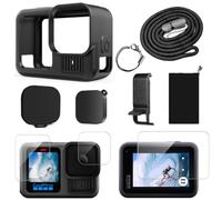 YHTSPORT Funda de Silicona para Gopro Hero 13 Black Accesorios con Protector de Pantalla, batería Puerta Lateral + Tapa de Lente de Silicona + cordón (Gopro Hero 13 Black)