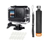 YHTSPORT Kit de Accesorios de Buceo para cámara de acción para Gopro Hero 13 /Hero12 /Hero11/Hero10/Hero 9, 60M/196FT Funda Impermeable para Gopro + Mango Flotante Impermeable + 12 Insertos Antivaho