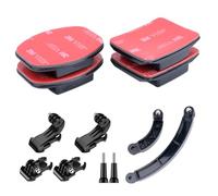 YHTSPORT Soporte para Casco Adhesivo Montura Plano Curvo 3M Pegatinas +Soportes de Base de Brazo de extensión de Casco, Montaje rápido con Hebilla de Gancho J,Compatible con Gopro y Otras cámaras