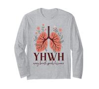 YHWH Every Breath - Cita cristiana floral para mujer Manga Larga