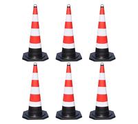 YHWKGZ Bolardos de seguridad, conos de tráfico de goma con asa, conos de seguridad reflectantes, conos de aparcamiento multiusos for barreras de construcción(6pcs)