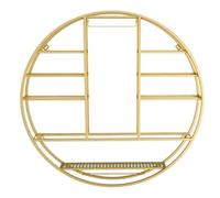 YHWKGZ Botellero de Pared, Estante de Vino de Pared for Botellas de Vino, Wine Rack Redondo for Botellas de Licor, Soporte Copas de Hierro Metálico for Pared, Soporte for Licor, for Bar, Cocina(Gold,7