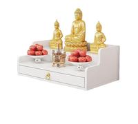 YHWKGZ Estante De Altar De Buda Montado En La Pared Con Soporte Triangular,Mesa De Altar Con Almacenamiento,Soporte De Carga Estable,Gabinete De Altar for Brujas,Santuario Budista Wiccano(Wit,60cm dou