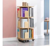 YHWKGZ Estantería Giratoria de 360°, Estantería Cuadrada de Pie, Estantería de Madera for Libros, Estantería for Espacios Pequeños, Organizador Práctico y Moderno.(40x40x106CM)
