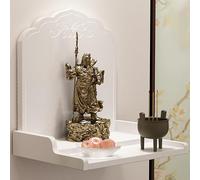 YHWKGZ Mesa De Altar Con Estatua De Buda, Pedestal Madera Maciza For Ofrendas, Mesa Oración Con Quemador De Incienso De Pared, Soporte Altar Personal, Ideal for El Hogar, La Empresa(Wit,16.9x16.5x14.5