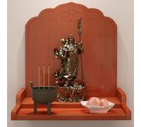 YHWKGZ Mesa De Altar Con Estatua De Buda, Pedestal Madera Maciza For Ofrendas, Mesa Oración Con Quemador De Incienso De Pared, Soporte Altar Personal, Ideal for El Hogar, La Empresa(Brown,14.1x11.8x11