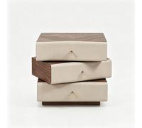 YHWKGZ Mesa De Noche Giratoria, Cajones Piel Sintética Arcón De Cama | Mesa Auxiliar Basculante 3 Cajones, Mueble Almacenamiento Dormitorio(Light gray)