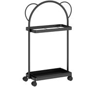 YHWKGZ Paragüero con Ruedas universales, Soporte de Metal for Paraguas con Bandeja Recogida de Agua, Estante de Almacenamiento Independiente for Entrada, hogar, Oficina(Nero,7.4x14.5in/19x37cm)