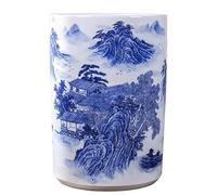 YHWKGZ Paragüero de cerámica clásico con Acabado esmaltado, contenedor de Almacenamiento Redondo for Paraguas con decoración Floral, for florero de Piso, Entrada(20.4x14.1in/52x36cm)