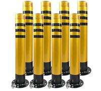 YHWKGZ Poste de Estacionamiento de Seguridad Extraíble De Acero Amarillo, Con Cinta Reflectante, Pernos De Anclaje Y Candado, For Control des Tráfico, Barrera des Entrada(8pcs)