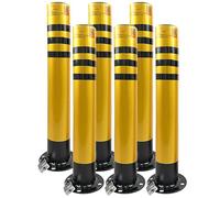 YHWKGZ Poste de Estacionamiento de Seguridad Extraíble De Acero Amarillo, Con Cinta Reflectante, Pernos De Anclaje Y Candado, For Control des Tráfico, Barrera des Entrada(6pcs)