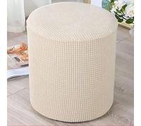 YHWW Funda para reposapiés otomana, cuadrada/redonda, elástica, jacquard, cubierta para reposapiés, antideslizante, con base elástica, lavable, rojo, gris, marrón, beige