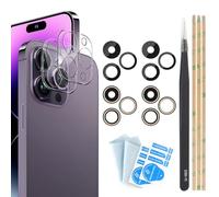 YHX-OU 2 Piezas de Lente de Cámara de Repuesto para iPhone 14 Pro /14 Pro Max Lente de Cámara Trasera + 2 Unidades para 14 Pro /14 Pro Max Cámara Lente Protector