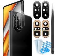 YHX-OU 2 piezas de lente de cámara de repuesto para Xiaomi Poco F3 M2012K11AG lente de cámara trasera + 2 piezas para Xiaomi Poco F3 cámara protector de pantalla lente protector de cámara + pinzas