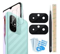 YHX-OU 2 Piezas de Lente de Cámara de Repuesto para Xiaomi Redmi 12C Lente de Cámara Trasera + 2 Piezas para Xiaomi Redmi 12C Cámara Película Protectora Lente Protector de Cámara