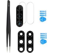 YHX-OU 6.15'' para Huawei P30 Lite Nova 4E lente de cristal cámara trasera Protector [2 piezas]+ [2 piezas] cámara de vidrio templado (Negro)