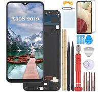 YHX-OU 6.40'' Negro + Marco Pantalla LCD para Samsung Galaxy A30S SM-A307F SM-A307FN SM-A307FN SM-A307G Kit de Reparación de Pantalla Táctil Digitalizador con Herramientas + Cristal Templado