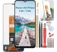 YHX-OU 6.5'' Negro Pantalla LCD para Realme C30 RMX3581 Realme C33 RMX3624 Realme Narzo 50i Prime Kit de Reparación de Pantalla Táctil Digitalizador con Herramienta