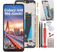 YHX-OU 6.5'' Pantalla LCD para Samsung Galaxy A03 SM-A035G/DSN SM-A035G SM-A035GZKGEUB (UE) Digitalizador Pantalla Táctil de Reemplazo con Herramienta de Instalación (Negro + Marco)