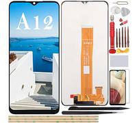 YHX-OU 6.5'' Pantalla LCD para Samsung Galaxy A12 SM-A125F/DSN SM-A125F/DS SM-A125F LCD Display Asamblea Pantalla Táctil Completa Reemplazo de Pantalla con Herramienta+Vidrio Templado(Negro)