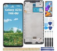 YHX-OU 6,5 Pulgadas LCD para Samsung Galaxy A21S A217 SM-A217F Kit de Pantalla Táctil de Repuesto Herramienta de Instalación (Negro + Marco)