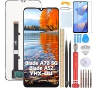 YHX-OU 6.52'' Negro pantalla LCD para ZTE Blade A72 5G 7540N ZTE Blade A52 LCD Display Asamblea Pantalla Táctil Completa Reemplazo de Pantalla + Herramienta + Vidrio Templado