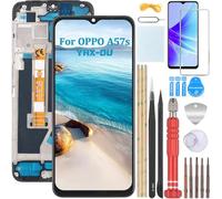 YHX-OU 6.56'' Negro + Marco Pantalla LCD para OPPO A57s CPH2385 Kit de Reparación de Pantalla Táctil Digitalizador con Herramientas+Vidrio Templado