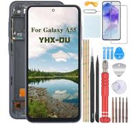 YHX-OU 6.6" Azul + Pantalla de Marco para Samsung Galaxy A55 5G Pantalla LCD para Samsung A55 5G A556 Pantalla Táctil Digitalizador Montaje Vidrio con Herramientas + 1 Pieza Película Protectora
