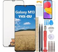 YHX-OU 6.6'' Pantalla LCD para Samsung Galaxy M13 4G SM-M135F SM-M135FU Pantalla Táctil de Repuesto de Digitalizador con Herramientas de Instalación (Negro)