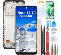 YHX-OU 6.67'' INCELL Pantalla LCD para Xiaomi Redmi Note 12 4G 23021RAAEG 23021RAA2Y 23027RAD4I Kit de Reparación de Pantalla Táctil Digitalizador con Herramientas+Vidrio Templado(Negro+Marco)
