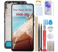 YHX-OU 6.67'' Negro + Marco Pantalla LCD para Xiaomi Redmi Note 14 5G 24094RAD4G Kit de Reparación de Pantalla Táctil Digitalizador con Herramientas+Vidrio Templado