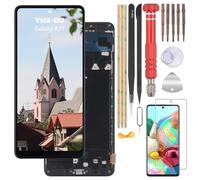 YHX-OU 6,7 Pulgadas Incell LCD para Samsung Galaxy A71 Juego de de Pantalla Táctil Digitalizador y Herramientas de Instalación (Negro + Marco)