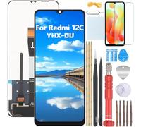 YHX-OU 6.71'' Negro Pantalla LCD para Xiaomi Redmi 12C 22120RN86G Kit de Reparación de Pantalla Táctil Digitalizador con Herramienta + Cristal Templado(No para Redmi 12/Redmi Note 12)