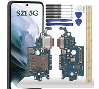 YHX-OU Conector de Carga para Samsung Galaxy S21 5G SM-G991B Puerto de Carga de Repeusto Compatible con Samsung Galaxy S21 5G Placa de Carga Dock Connector Cable Flex USB Type-C con Herramientas
