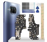 YHX-OU Conector de Carga para Xiaomi Mi 10T Lite 5G Puerto de Carga de Repeusto Compatible con Xiaomi Mi 10T Lite 5G M2007J17G LadePort Micrófono Audio Jack Flex Cable + Herramienta de Instalación