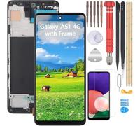 YHX-OU LCD Pantalla para Samsung Galaxy A51 A515F A515U Kit de Pantalla Táctil de Reemplazo del Digitalizador y Herramientas de Instalación (Negro + Marco)[No admite desbloqueo por Huella Dactilar]