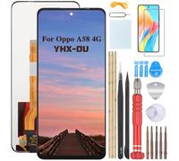 YHX-OU Pantalla Negra de 6,72 Pulgadas para OPPO A58 4G CPH2577 LCD Pantalla Táctil de Repuesto de Cristal con Herramientas + 1 Pieza de Protector de Pantalla