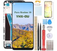 YHX-OU Pantalla TFT negra de 6,4 pulgadas + marco para Realme 10 RMX3630 pantalla táctil pantalla táctil digitalizador de cristal con herramientas + 1 protector de pantalla